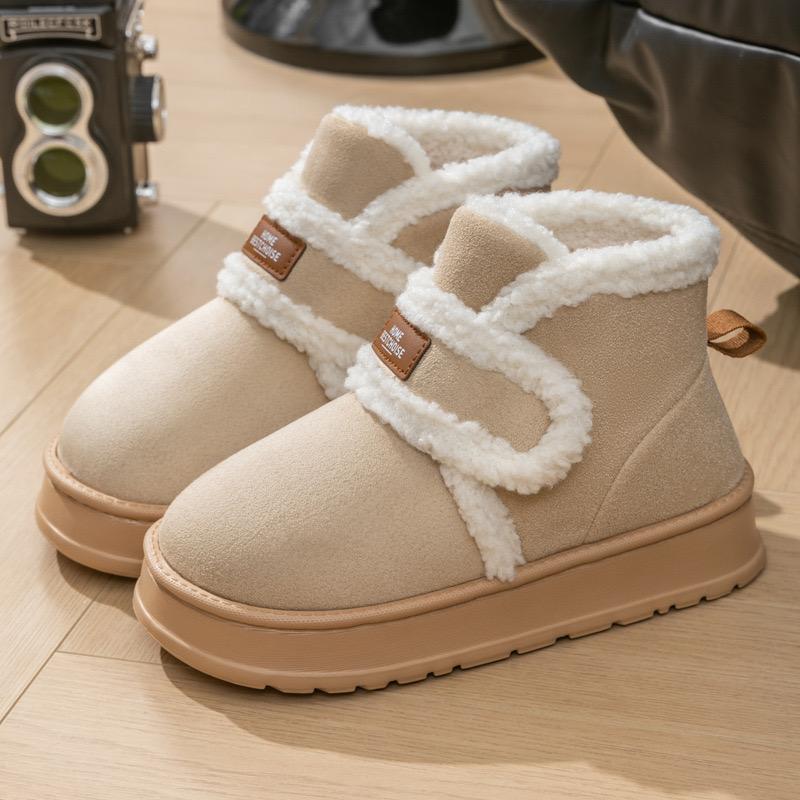 Snow Boots Women's New Winter Plush Anti Slip Warm Cotton Shoes Outdoor Fashion Thick Sole Height Increasing Snow Boots