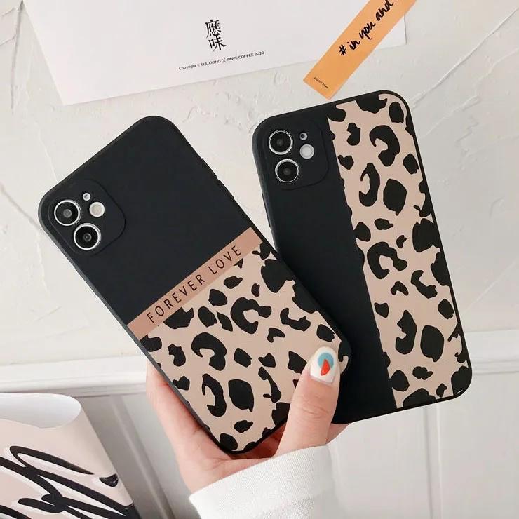 New Leopard Phone Case For iPhone 16 15 14 12 11 13 Pro Max Mini 7 8 Plus X XS XR SE Luxury Shockproof Black Soft Cover Fundas