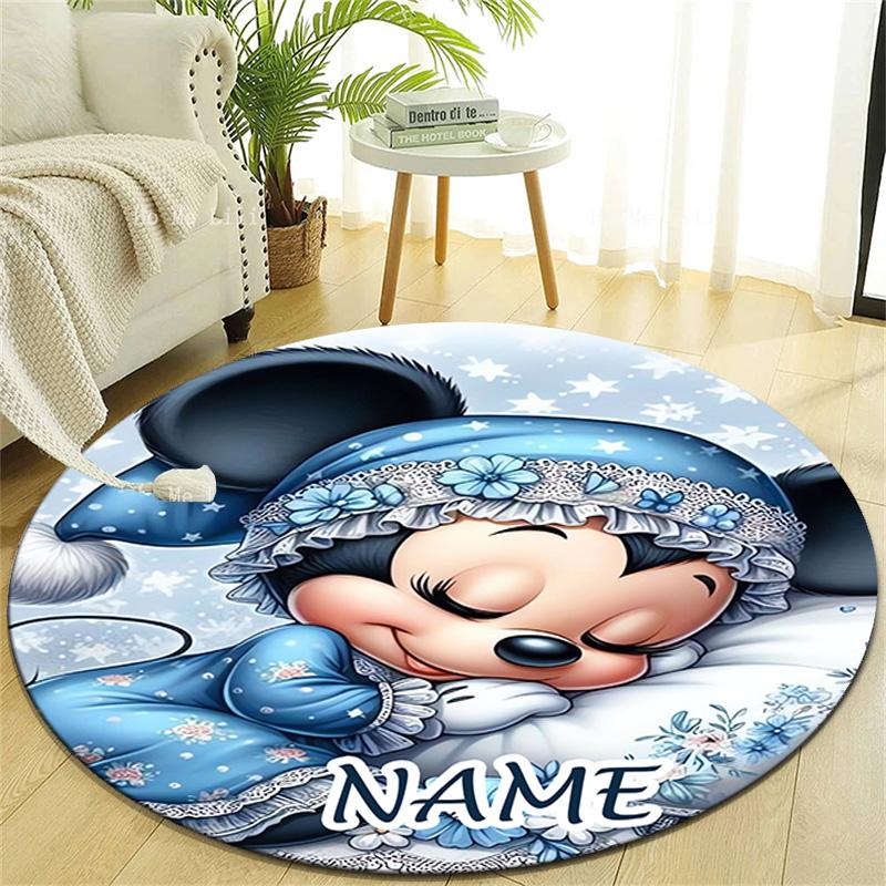 Personalized M-Minnie Round Chair Office Rug - Perfect for Mat, Office Chair & More - Ideal Gift for Birthdays and Holidays