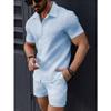 Men Casual Short Sleeve Shirt And Shorts Two Piece Beach Sports Set