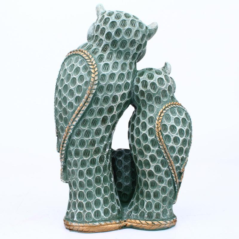 Elegancka Figurka Rodziny Sów Trzech Skandynawska Statua Sowy Wystrój Domu Salon Biurko Ozdoby Rzeźba Zwierzęca Rzemiosło z Żywicy