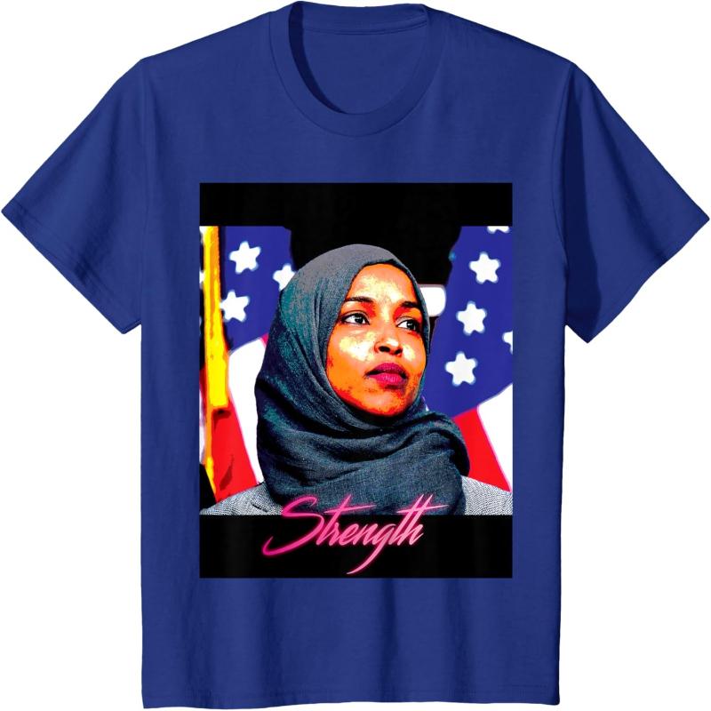 

New Ilhan Omar pattern Men s 100%Cotton shirt Y2k Graphic Harajuku style Tshirts Muslim women s fashion hawaiian luxury Tshirt 4XL