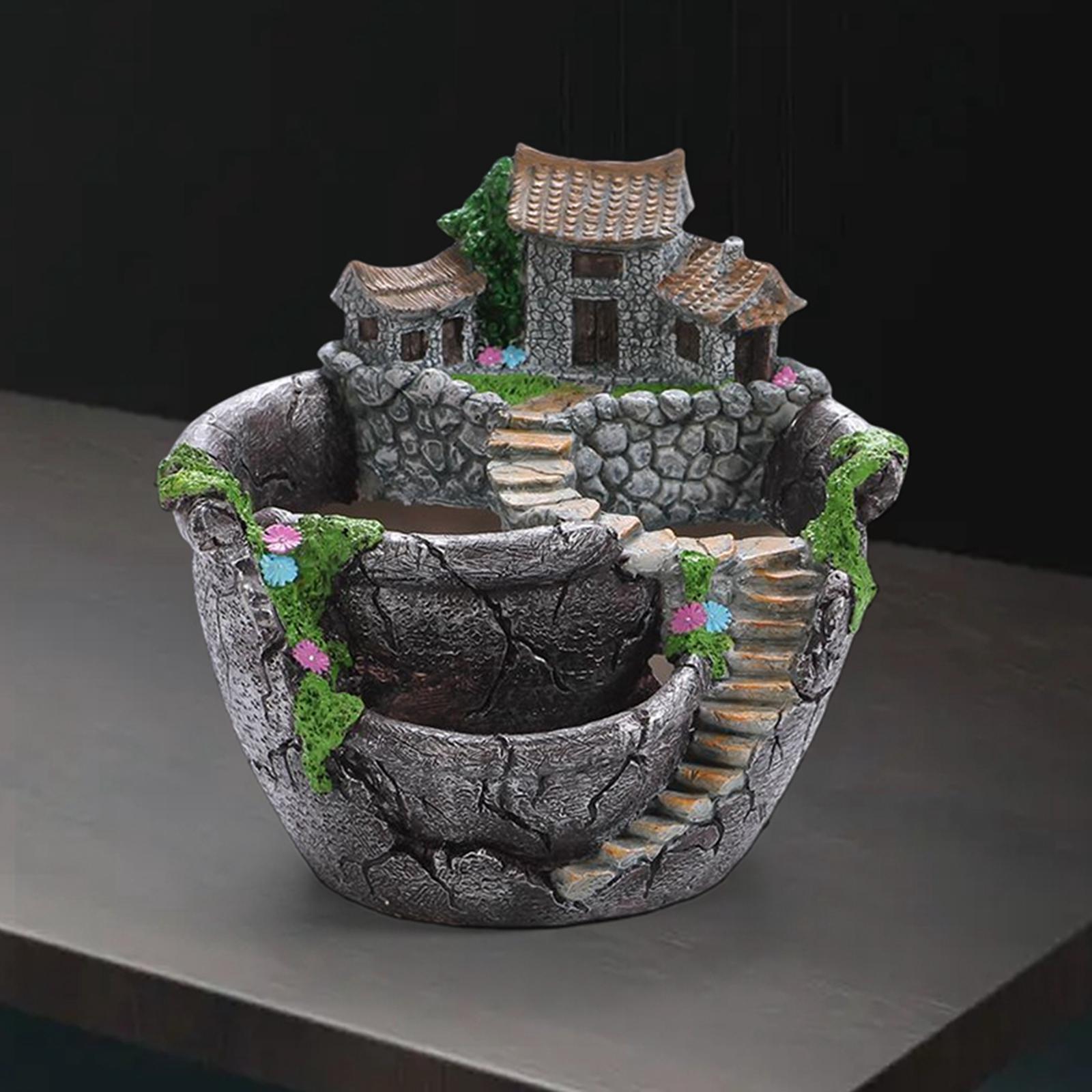 

Resin Succulent Plants Planter Flower Pot Fairy Garden Design Crafts Garden Pot Plants Pot for Bonsai Green Plants Cacti Hotel срібний