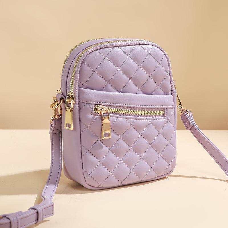 Fashion Women Small Square Bag Rhombic Lattice Mobile Phone Bag Versatile Portable Female Shoulder Bags Mini Small Crossbody Bag