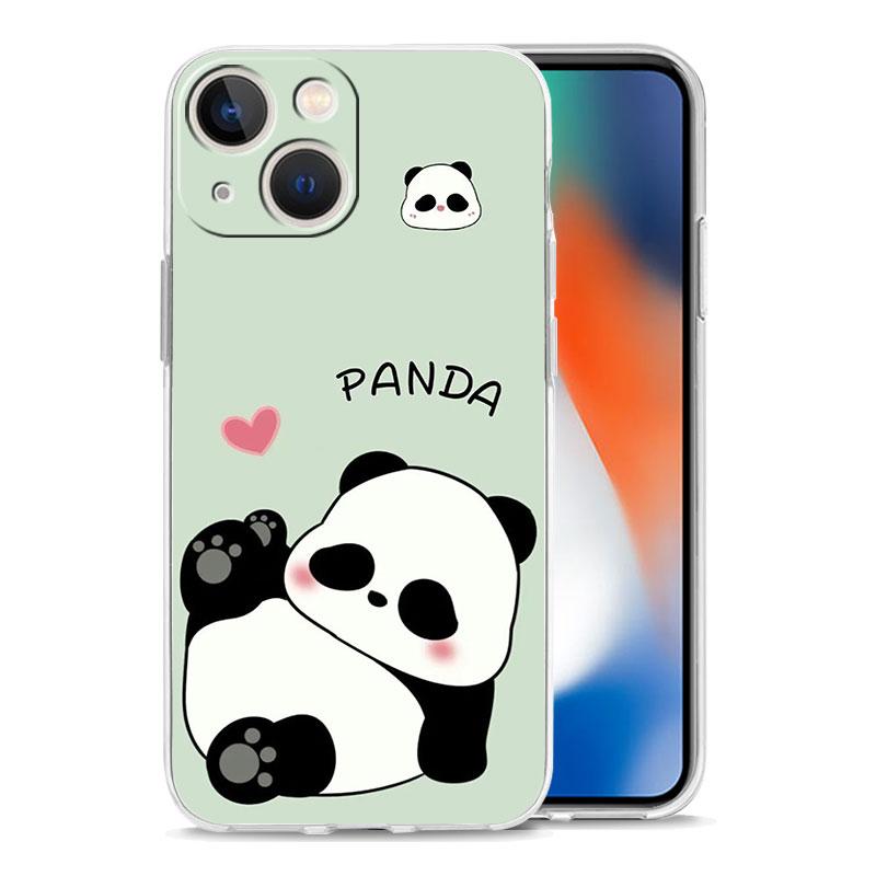 Phone Case For iPhone 17 Cases iPhone Air 16 15 12 13 14 Pro Max 7 8 Plus 16Pro iPhone11 Clear Soft Cover Cartoon Panda