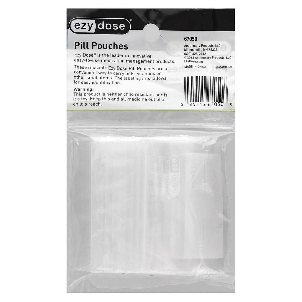 Reusable Pill Pouches, 50 Pouches