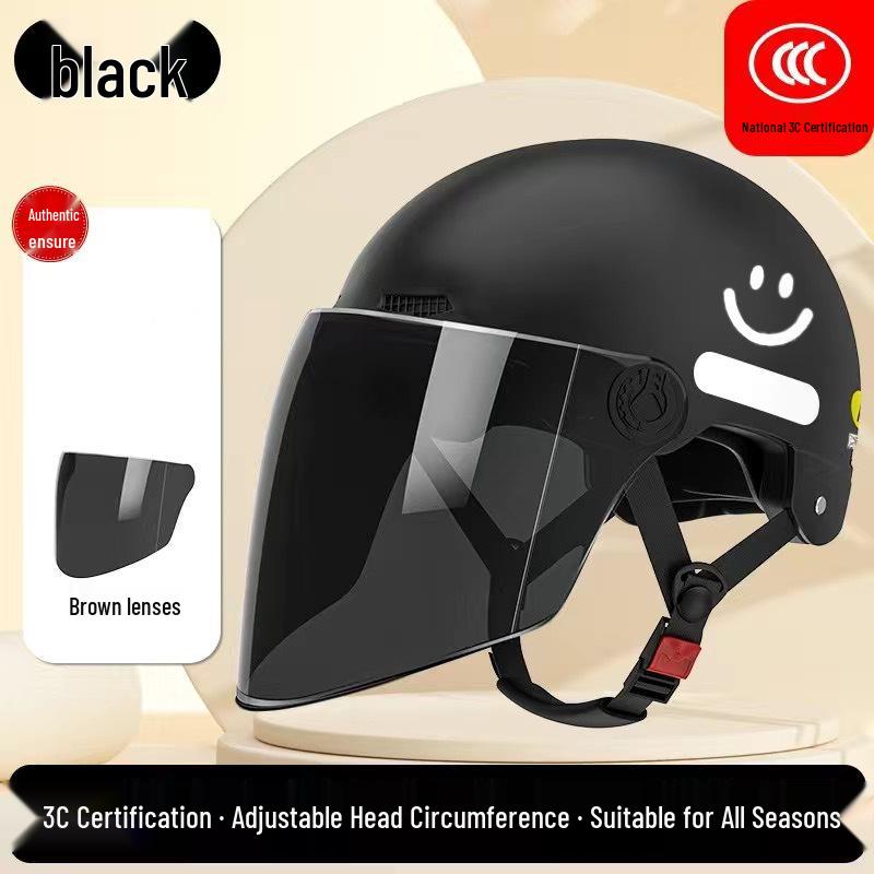 3C Certified Women's Electric Scooter Helmet, Breathable, Sun-Protection, All-Season Half Helmet for Motorcycle Riding.