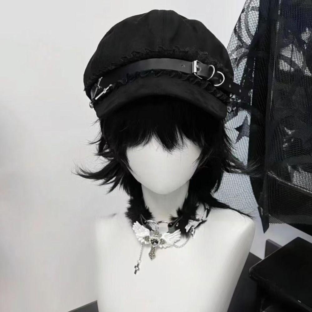 Sweet Cool Style Women's Y2k Hats Lace Stitch Painter's Cap Fashion Octagonal Hat Adult Teen