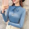 Women Autumn Winter Solid Color Slim Long-Sleeved High Collar Slim Bottom Knit Sweater