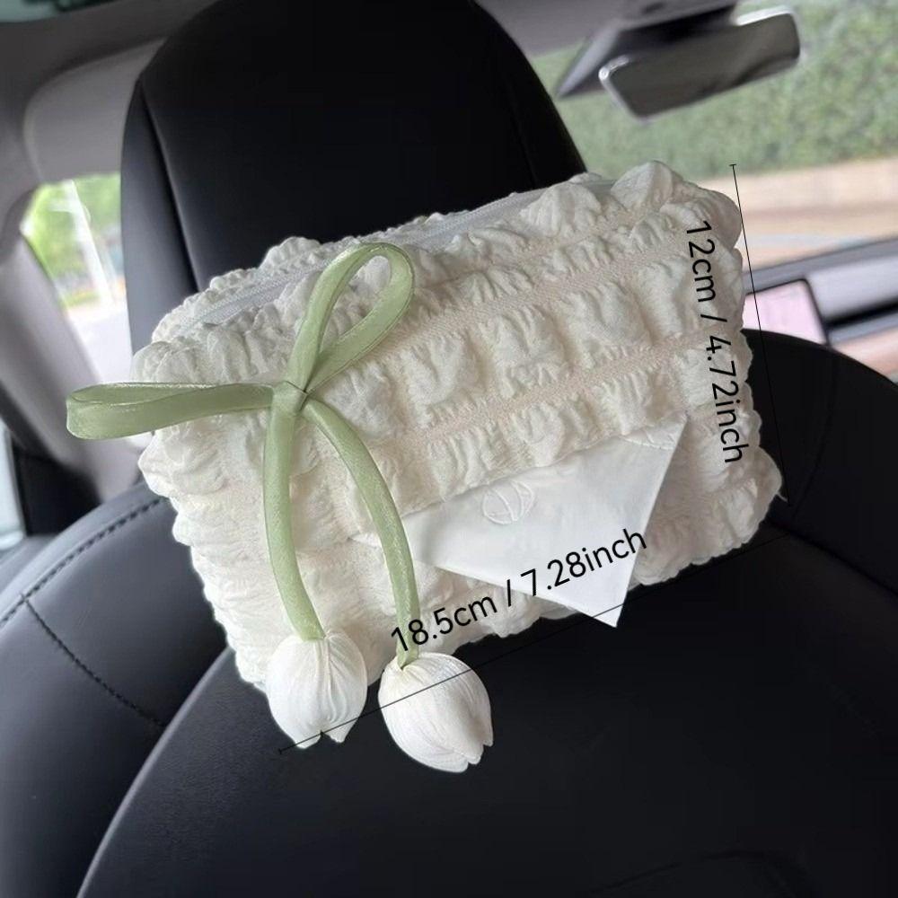 Soft Tissue Box Tulip Puff Design Car Interior Decoration Creative Paper Box