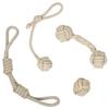 Franklin Pet Supply Natural Rope Dog Hemp Play War Dog Teeth Puppy Chewing Dog Toys, 4-Pack,