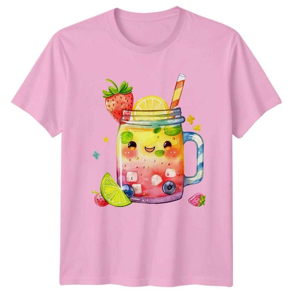 Cute Kawaii Fruit Drink TShirt Summer Refreshing Gift For Him And Her