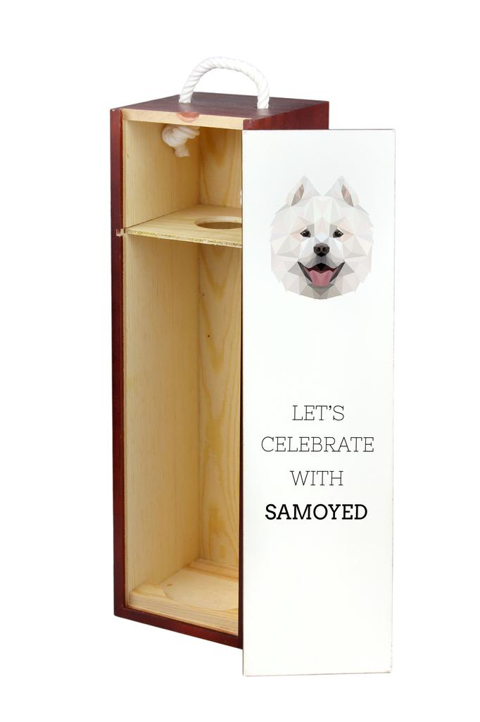 Samojed, Samoyed, Samojedskaja - Geometryczne Pudełko Ze Zdjęciem I Napisem Na Wino Marki Art-Dog