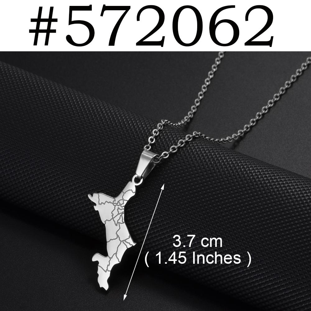 1 Stück Seychellen Karte Anhänger Halsketten Mahe Edelstahl für Damen Mutter Schmuck #572062