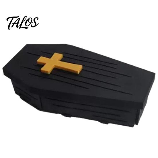 Novelty Desktop Displays 3D Printed Folding Coffins Figurine with Skeleton Ornament, Miniature Articulated Statue, Durable Pla Sculptures Dark Gothic