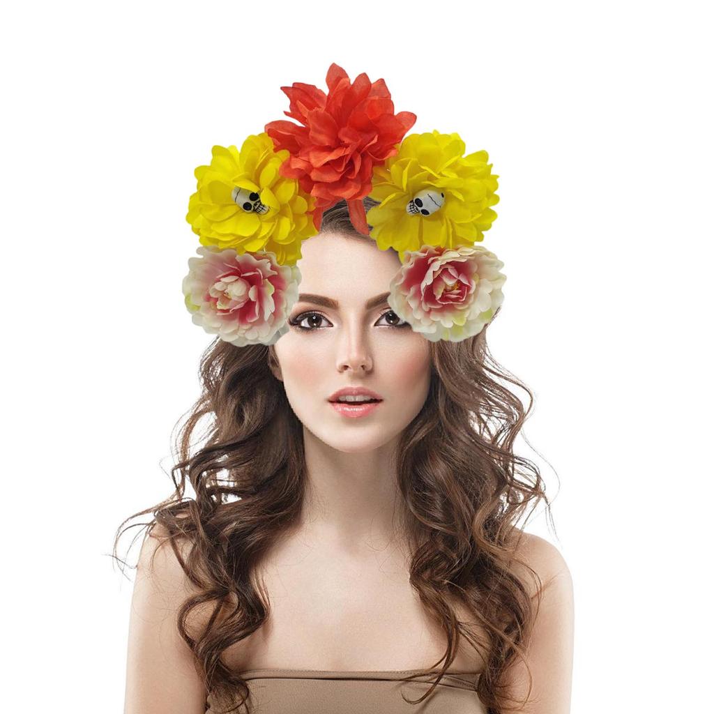 Witch Skull Dark Flower Headwear Party Sexy Headband Devil Skull Animation Hair Hoop for Live Show Role Play