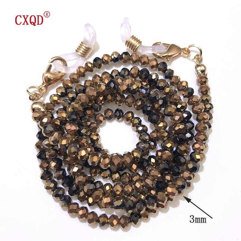 Handgefertigte Mode 3mm Galvanisierte Lesebrillen Kette Perlen Lanyard Damen Sonnenbrillen Schnüre Brillen Masken Halter Geschenk