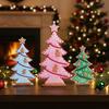 Christmas Tree Decor Candy Colors Gingerbread Man Design Wood Tabletop Decoration Wall Fireplace Shelf Ornament Gift