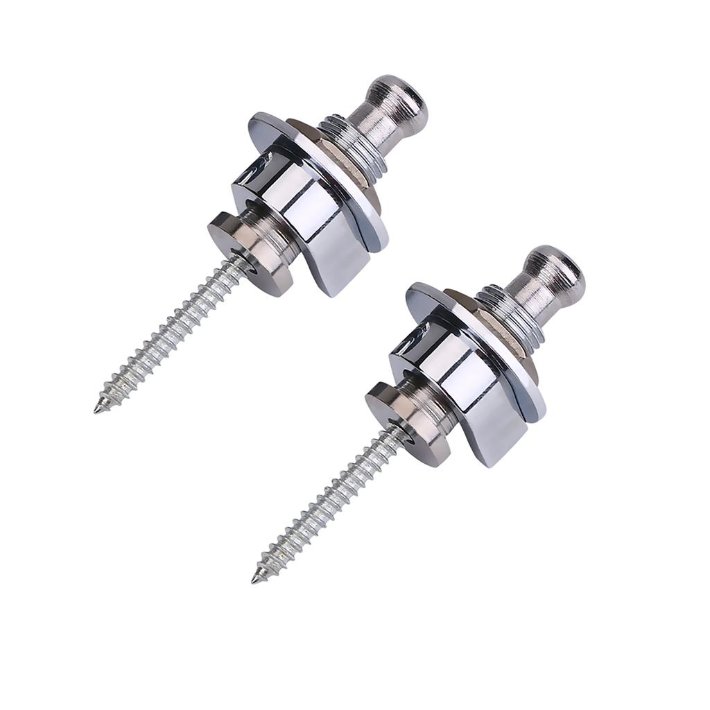 2Pcs Durable Metal Guitar Anti skid Strap Locks Replacement Part for Electric Guitar(Silver)