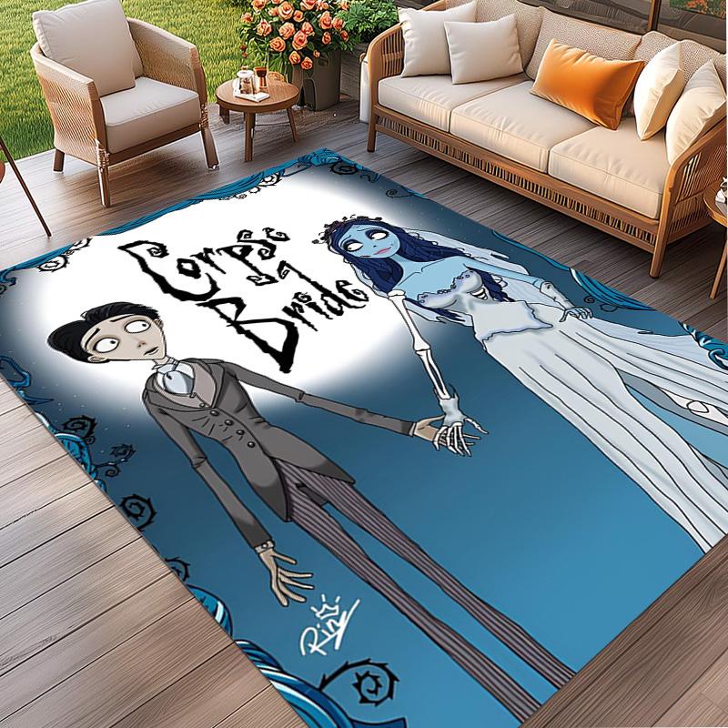 Corpse Bride Print Rug, Washable Floor Carpet, For Entryway Dorm Laundry Room Office Study, Home Decor Birthday Christmas Gift