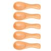 5Pcs Short  Handle Wooden Spoon Smooth Polished Teaspoon Scoop Lightweight Kitchen Utensil  Kitchen