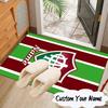 Custom Name Green Shield America Design Rug for Living Room, Game Rooms, Office, Bedroom, Floor Mat Playful Design, fan gifts Christmas decor