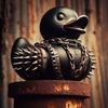 Lovely Duckieville Duck Statuette Punk Rock Duck Statue Satanic Duck