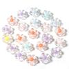 100Pcs Acrylic Colorful Flower Beads Transparent Mix Color Loose Beads Charms for DIY Bracelet Necklace Jewelry Making Findings