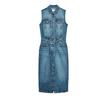 Spring New Women's Clothing Retro Mid Length Long Length Cotton Lapel Sleeveless Denim Dress 9942154