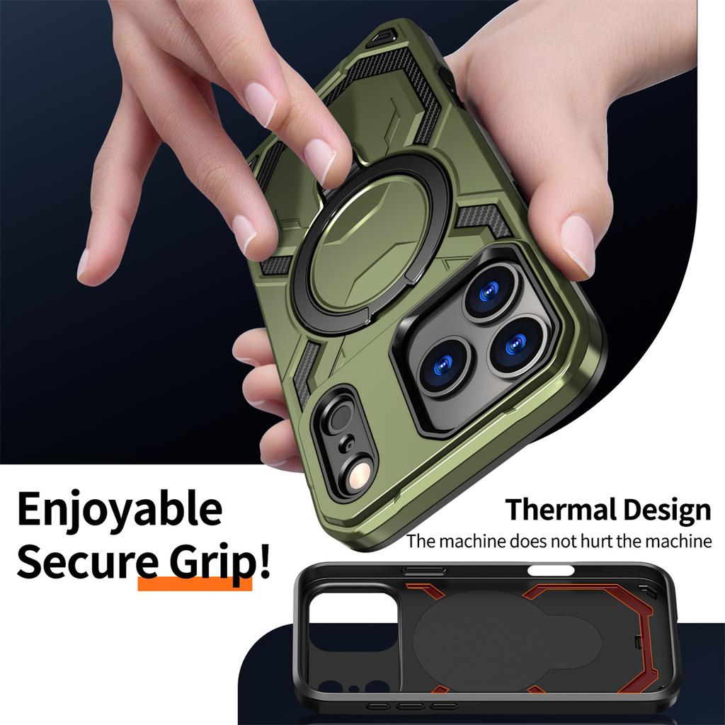 360° Rotate Bracket Phone Case for Iphone 11 12 13 14 15 16 17 Pro Max Plus 16E for Magsafe Magnetic Wireless Charging Cover