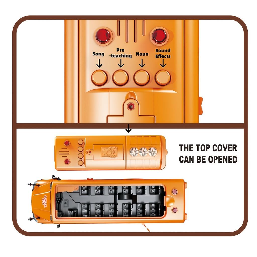 Kids Simulation Large School Bus Inertial Toys Lighting Car Model Interactive Educational Toys for Kids Birthday Christmas Gift