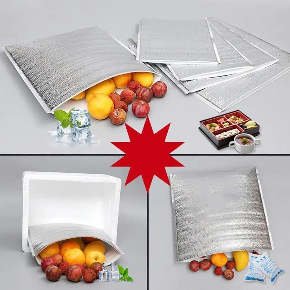 50pcs Waterproof Thermal Bag Aluminum Foil Cooler Bag Insulation Bag  Food Delivery