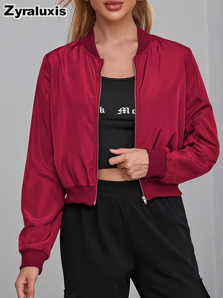 New Women's Short Flight Jacket Casual Blazer Small Brand Zipper Coat