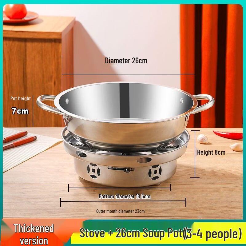 Portable Windproof Alcohol Stove Mini Hot Pot