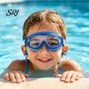 Silicone Frame Goggles Children Swim with Earplugs Waterproof No Leakage Anti-Fog UV Pressure-free Protection Boys Girls Wide View Diving Snorkeling