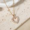 Sparkling Heart Zirconia Necklace, Golden Plated Chain, Bridal Jewelry for Wedding & Party
