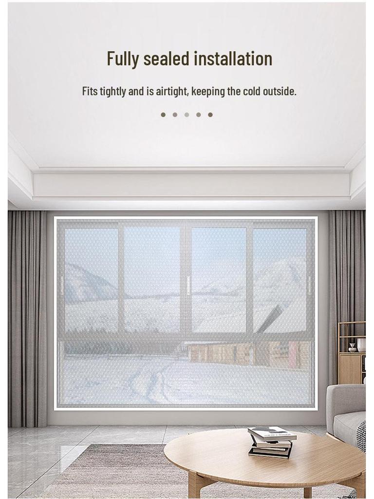 Windproof Winter Window Insulation Film: Cold Protection, Anti-Freeze Plastic Curtain for Balcony
