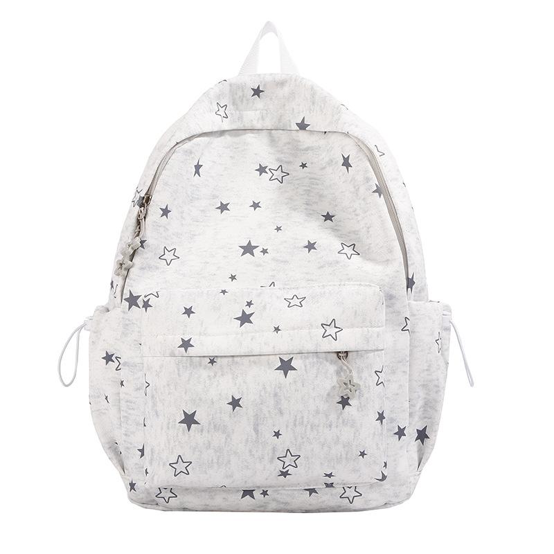 Schoolbag star printing student schoolbag personality niche versatile leisure backpack class travel large capacity backpack
