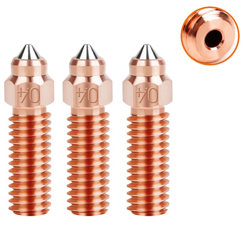 Nozzles For Creality Ender 3 V3 KE/ K1/ K1 Max/ CR-M4 High Quality Brass Copper Plated Hardened Steel Bimetal Volcano Nozzle