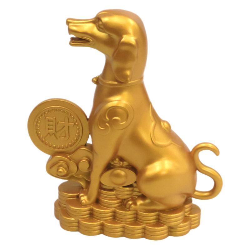 Prosperous Figurine Sitting Ground Wealth Yuanbao Zodiac Dog Decoration Home Gift Office Craft