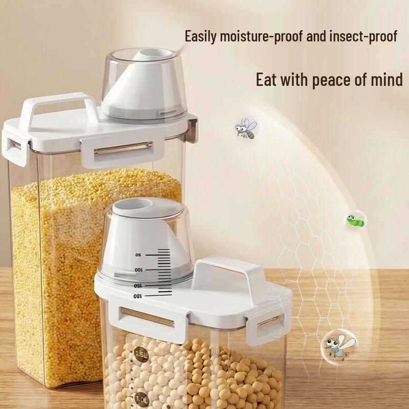 Jiabangshou Sealed Rice & Grain Storage Containers with Measuring Cup