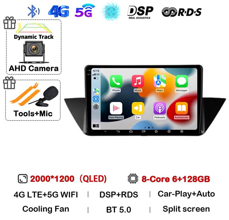 10"Android 14 Auto CarPlay For BMW X1 E84 2009 2010 2011 2012 Car Radio Multimedia Video Players Gps Navigation Stereo Head Unit