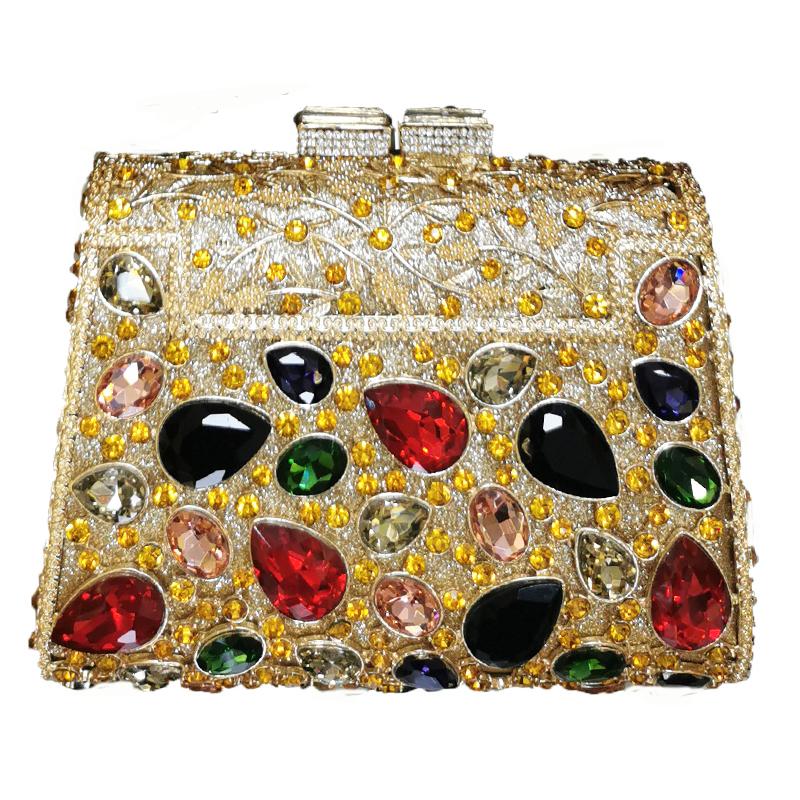 Large Blue Stone Evening Bag Rhinestone Clutch Purse Women Luxury Wedding Purse Bridal Party Formal Crystal Handbags Diamond
