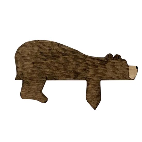 Brown Wooden Bear Door Topper Rustic Bear Shape Door Corner Frame Sign Handcrafted Sleeping Bear Statue for Home Office Bedroom Nursery Decor