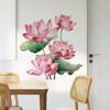 Chinese Style Lotus Leaf Flower Wall Sticker for Bedroom Living Room Entrance Home Decoration Self-Adhesive