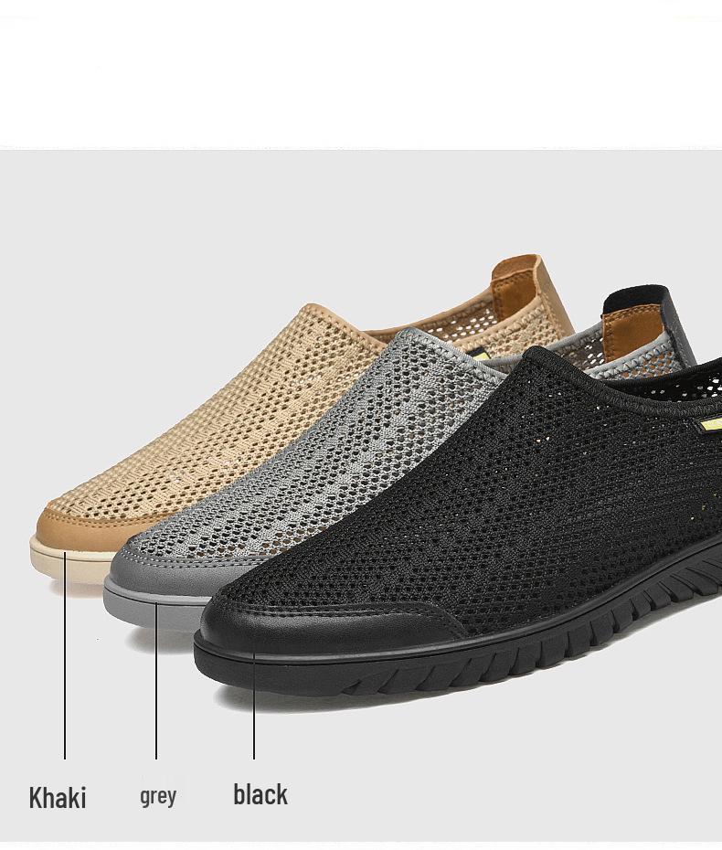 Men's Breathable Mesh & Cowhide Slip-On Loafers
