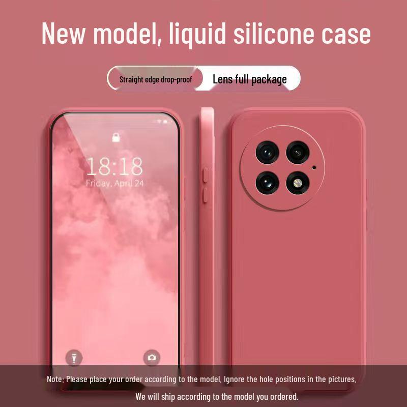 OnePlus 13 Liquid Silicone Phone Case: Full Coverage, Drop Protection, Solid Color, Skin-Friendly, Simple Style.
