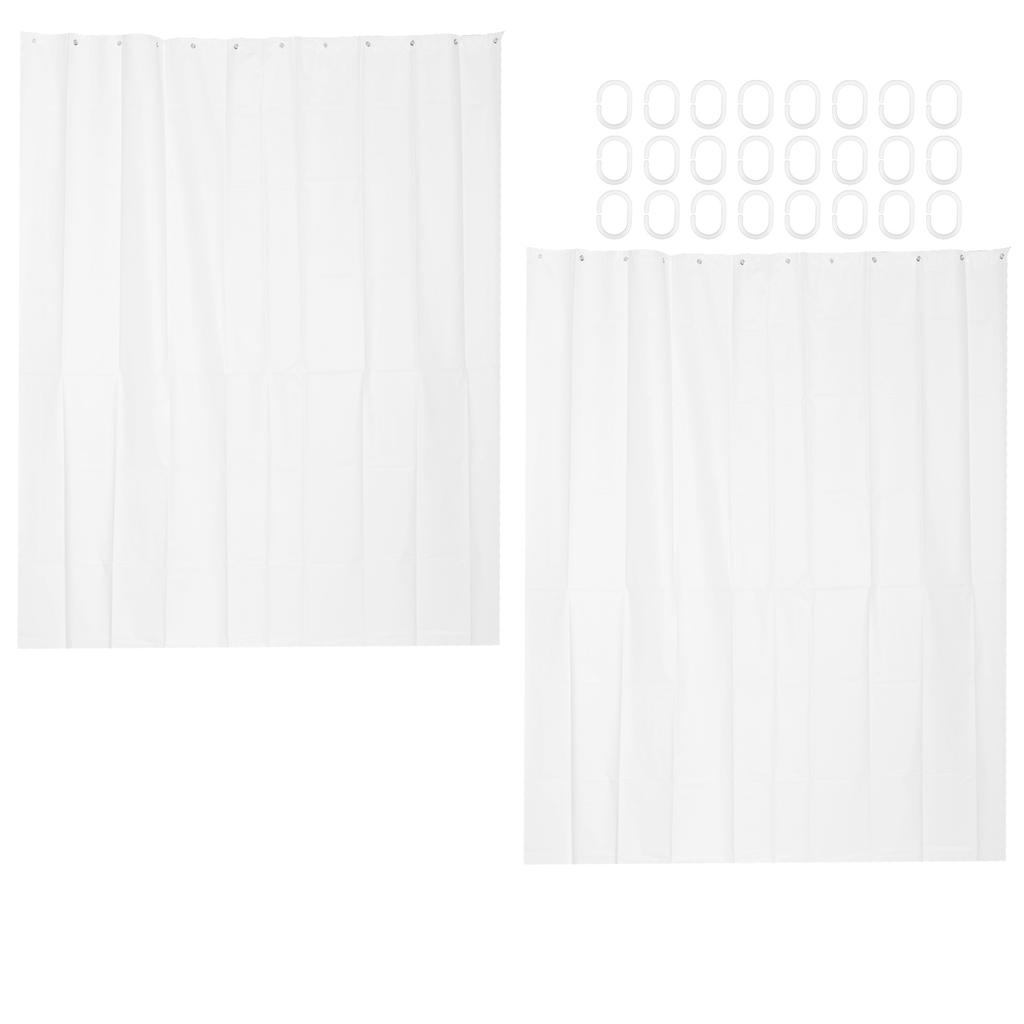 PEVA Shower Curtain Waterproof Plastic Clear Bath Curtains Transparent/Colorful Bathroom Curtains Mildew Home Luxury with Hooks