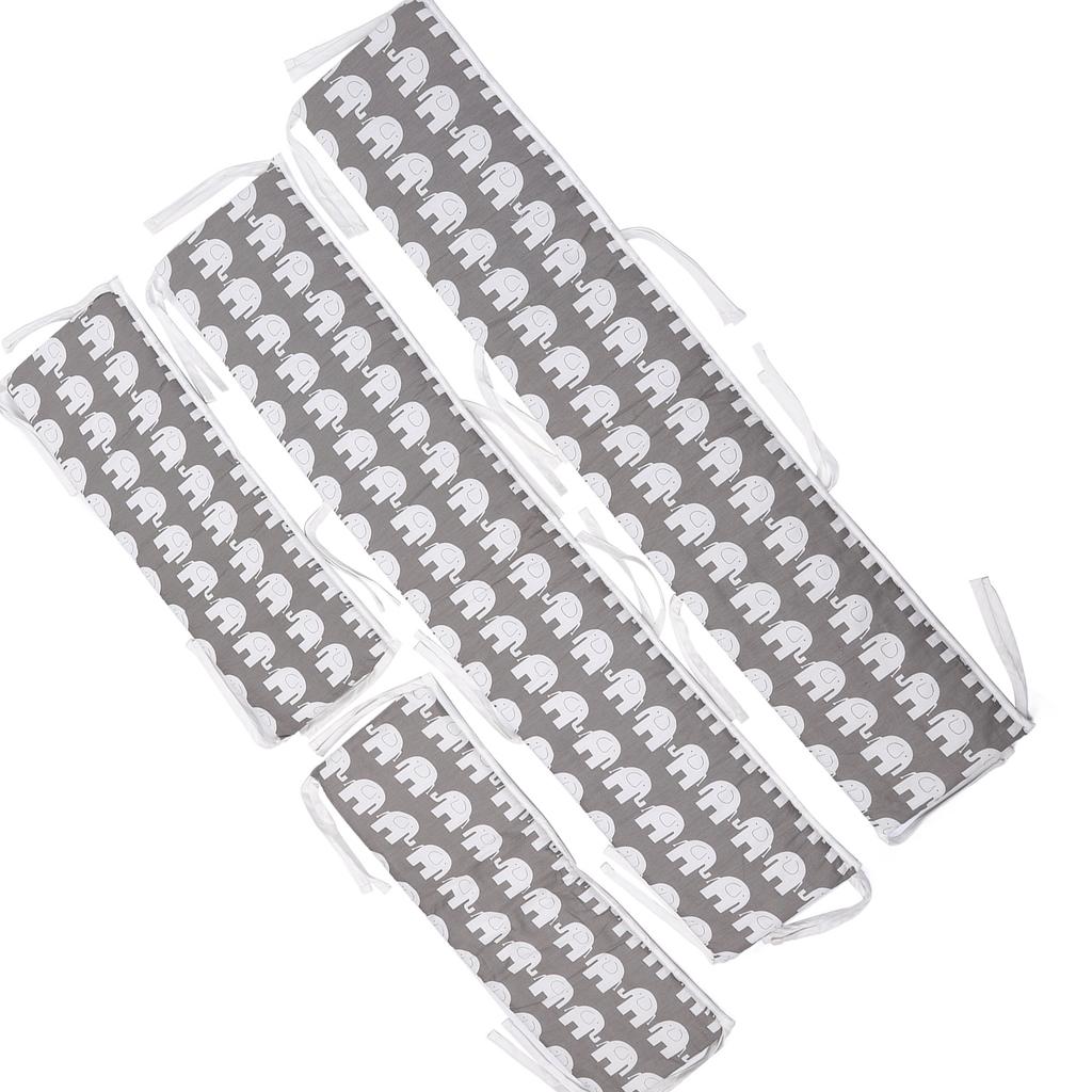 4 ks Chránič do postýlky Proti nárazu Měkký Odnímatelný Bavlna Bezpečný Prodyšný Bezpečnostní Chránič do postýlky pro Plný