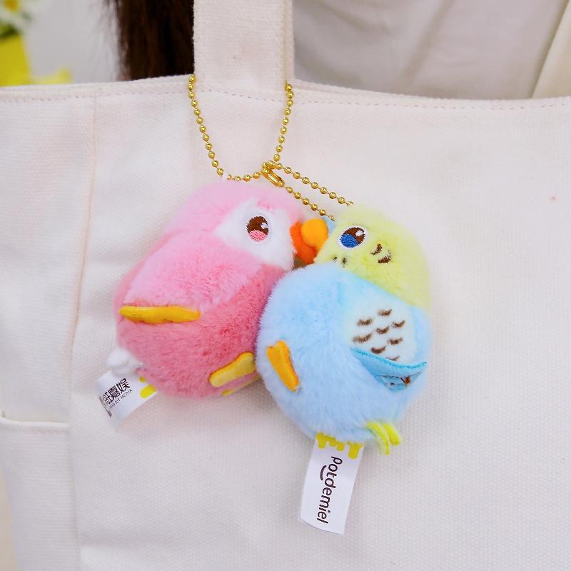 Cute Parrot Plush Toy Love Bird Couple Keychain Pendant Birthday Gift For Kids And Friends